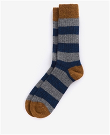 Barbour Hough Stripe Socks - Asphalt