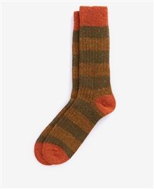 Barbour Hough Stripe Socks - Olive