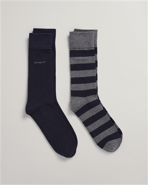 Gant Barstripe & Solid Socks 2P