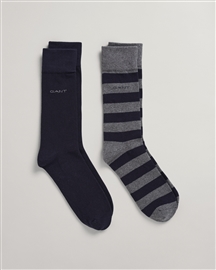 Gant Barstripe & Solid Socks 2P - Charcoal