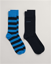 Gant Barstripe & Solid Socks 2P - Day Blue