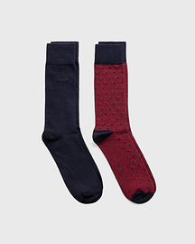 Gant Dot Stripe Socks 2P - Port Red