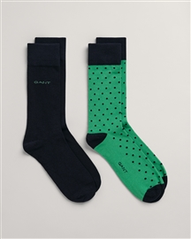 Gant Solid & Dot Socks 2P 40-42 - Mid Green