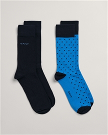 Gant Solid & Dot Socks 2P - Day Blue
