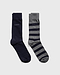 Gant Solid Stripe Socks 2P