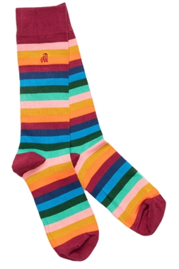 Swole Panda Striped Socks Multi