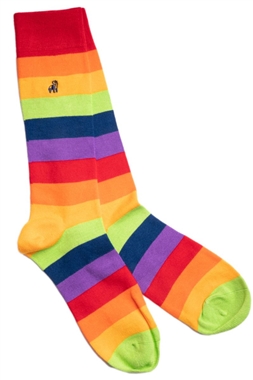 Swole Panda Striped Socks Pride