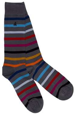 Swole Panda Striped Socks Slate