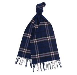 Barbour New Check Scarf Navy