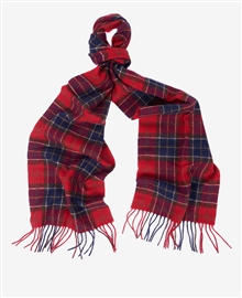 Barbour USC0001 Tartan Wool Scarf - Cranberry