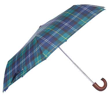 Barbour Tartan Mini Umbrella Seaweed