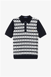Fred Perry K1539 Abstract Check Knit