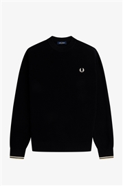 Fred Perry K6507 Waffle Stitch Jumper - Black