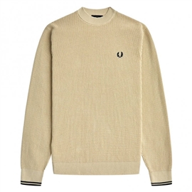 Fred Perry K8557 Waffle Stitch Jumper - Oatmeal