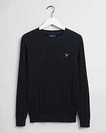 Gant Cotton Cable Crew - Evening Blue