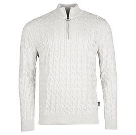 Barbour Cable Knit Half Zip - Ecru Marl