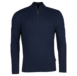 Barbour Cable Knit Half Zip - Navy