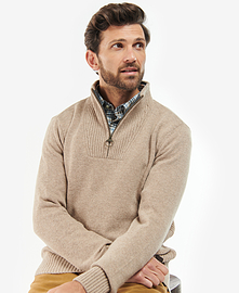 Barbour Nelson Essential Half Zip MKN - Stone