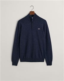 Gant Superfine Lambswool Half Zip - Dark Navy