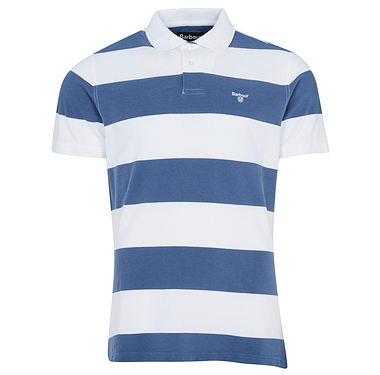 Barbour Harren Stripe Polo Washed Blue