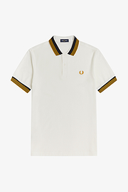 Fred Perry M2539 Striped Collar Crepe - Snow White