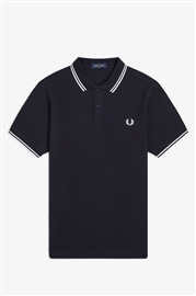 Fred Perry M3600 Twin Tipped Polo - Navy Double White