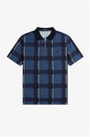 Fred Perry M6657 Glitch Tartan Zip Neck