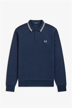 Fred Perry M9601 Long sleeve Tipped Polo Carbon Blue