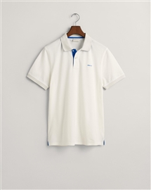 GANT REG CONTRAST PIQUE SS POLO - EGGSHELL