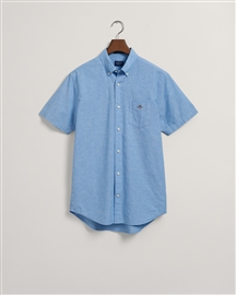 Gant Regular Cotton Linen SS Shirt - Day Blue