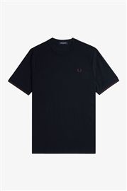 Fred Perry M4654 Tipped Cuff Pique Shirt - Navy
