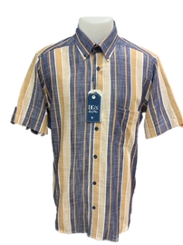 Douglas SS Stripe Shirt 14733 - Blue/Beige
