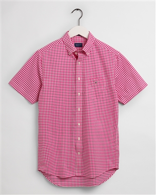 Gant Regular Broadcloth Gingham SS California Pink