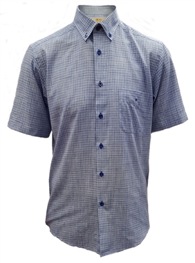 DG 15511 Blue Check Short Sleeve Shirt