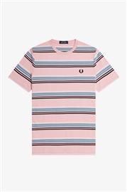 Fred Perry M5607 Stripe T-Shirt - Chalky Pink
