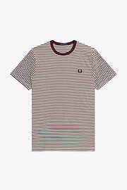 Fred Perry M5616 Fine Stripe T-Shirt - Oxblood