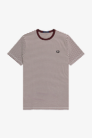 Fred Perry M5616 Fine Stripe T-Shirt - Oxblood