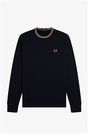 Fred Perry M9602 LS Twin Tipped T-Shirt - Navy/Ecru