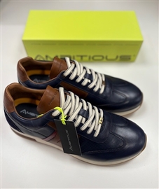 Ambitious Slow Leather Trainer - Navy