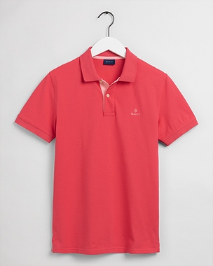 Gant Contrast Collar Pique Rugger Paradise Pink