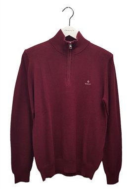 Gant Cotton Pique Half Zip Port Red