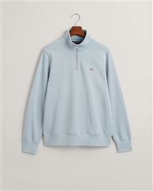 Gant Regular Shield Half Zip Sweatshirt - Dove Blue