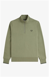 Fred Perry M3574 Half Zip Sweatshirt - Olive Mint