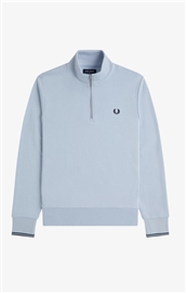 Fred Perry M3574 Half Zip Sweatshirt - Light Smoke