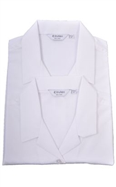 Trutex Long Sleeve White Revere Collar Blouses